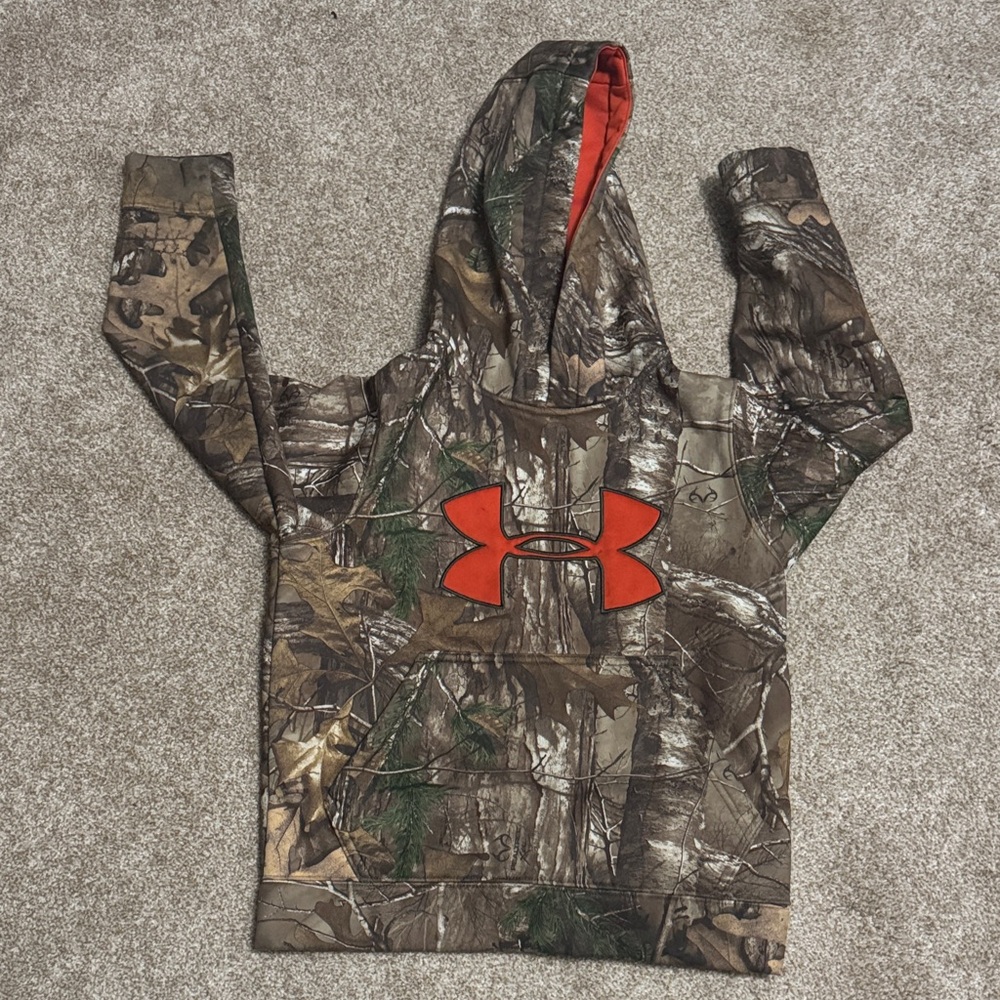 Under Armour Kids Hoodie - Red Logo on Camo